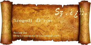 Szegedi Áron névjegykártya