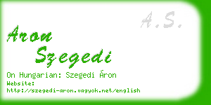 aron szegedi business card